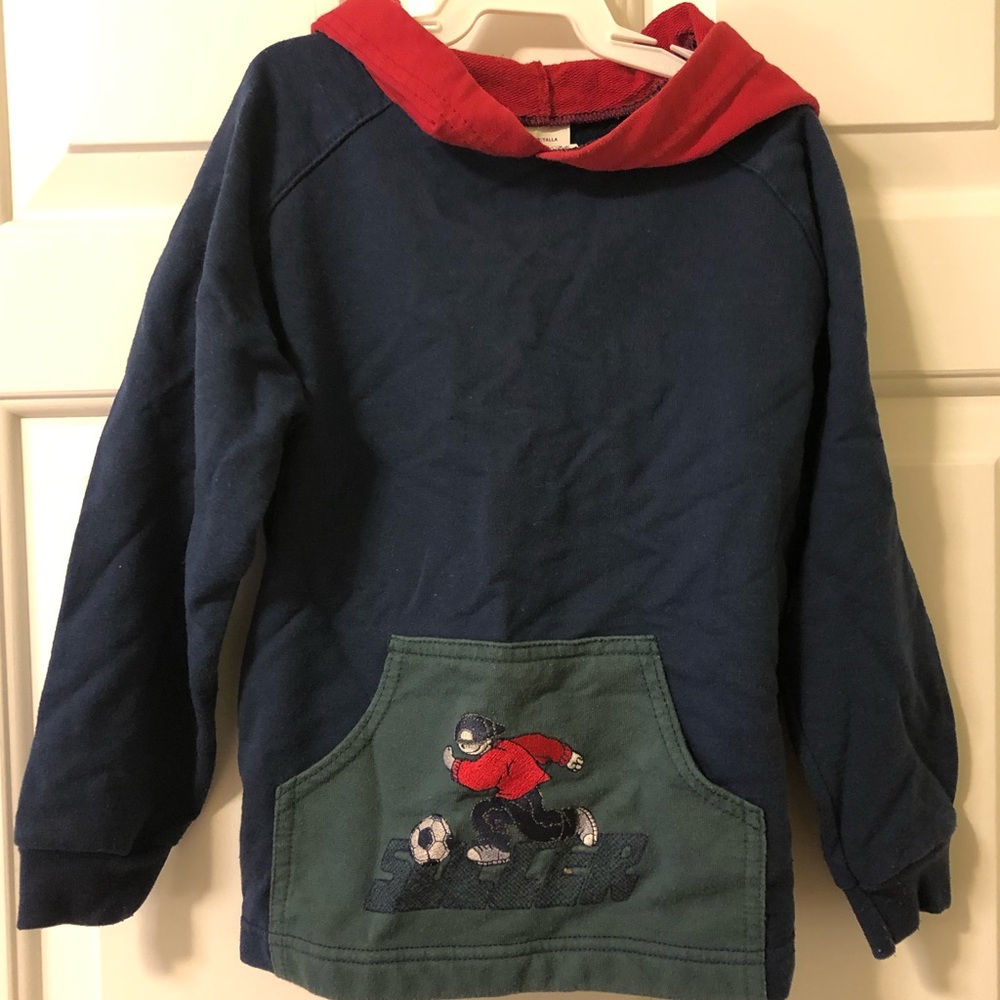 Child’s navy hoodie, Healthtex, lightweight, Sz 6